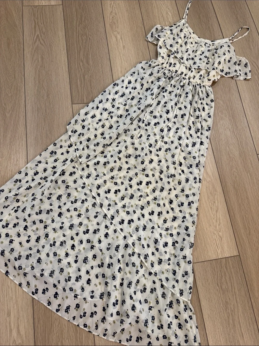 Vintage Abercrombie & Fitch Floral Sz S Maxi Dress floral all over print layered